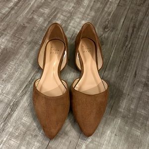 A New Day brown suede flats. Never worn. Size 6.5, runs big.
